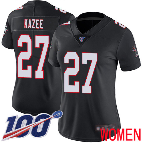 Atlanta Falcons Limited Black Women Damontae Kazee Alternate Jersey NFL Football #27 100th Season Vapor Untouchable->atlanta falcons->NFL Jersey